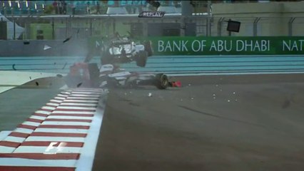 Rosberg and Karthikeyan Crash in Abu Dhabi 2012