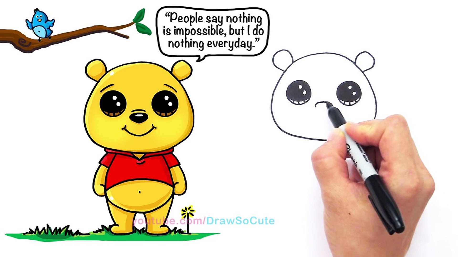 How to Draw Disney Winnie the Pooh Bear Cute and Easy - Dailymotion Video