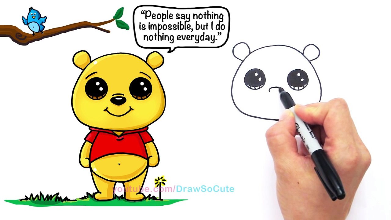 How to Draw Disney Winnie the Pooh Bear Cute and Easy - Dailymotion Video