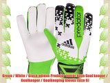 Green / White / Black adidas Predator Junior Boys Goal keeper / Goalkeeper / Goalkeeping Gloves