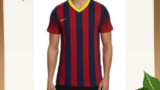 Nike Men's FC Barcelona Home Replica Short Sleeve T-Shirt - Midnight Navy/Stormred/Vibrant