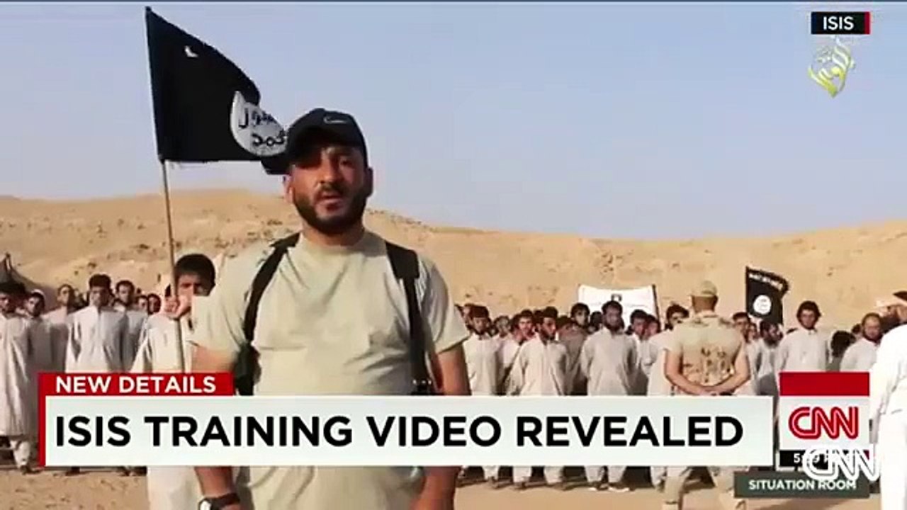 STRANGE ... WHY TENT ON THE ISIS TRAINING VIDEO, THERE IS THE LOGO OF THE US AMERICA (1)