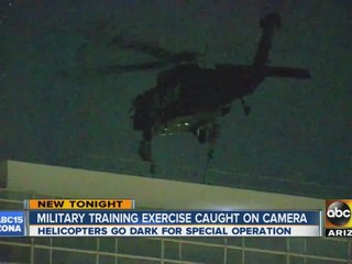 Military training exercise caught on camera over federal building