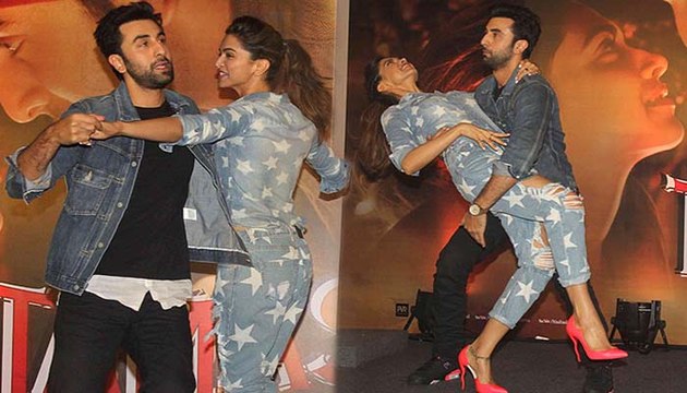 Bollywood RockStar Ranbir Kapoor & Babe Deepika Padukone Makes Fun On Launch Chemistry Meter Of Bollywood Movie Tamasha