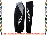 Adidas Men's Football Tracksuit - Black/Silver/White Small