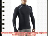 Sub Sports Men's Cold Freeze Semi Compression Zip Long Sleeve Thermal Base Layer - Black Large