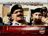 DG rangers talk with media after firing on rangers,in karachi itehad town,ary news