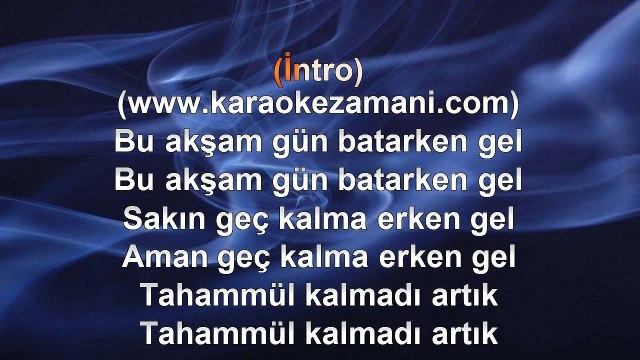 Sinan Özen - Bu Akşam Gün Batarken Gel - TSM - (2014) TÜRKÇE KARAOKE