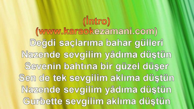 Sinan Özen - Nazende Sevgilim - TSM - (2014) TÜRKÇE KARAOKE