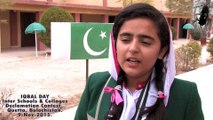 Students of Balochistan Comments on Iqbal Day 9 Nov 2015 in Quetta