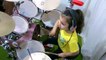 Little girl playing drums on System Of A Down song Toxicity