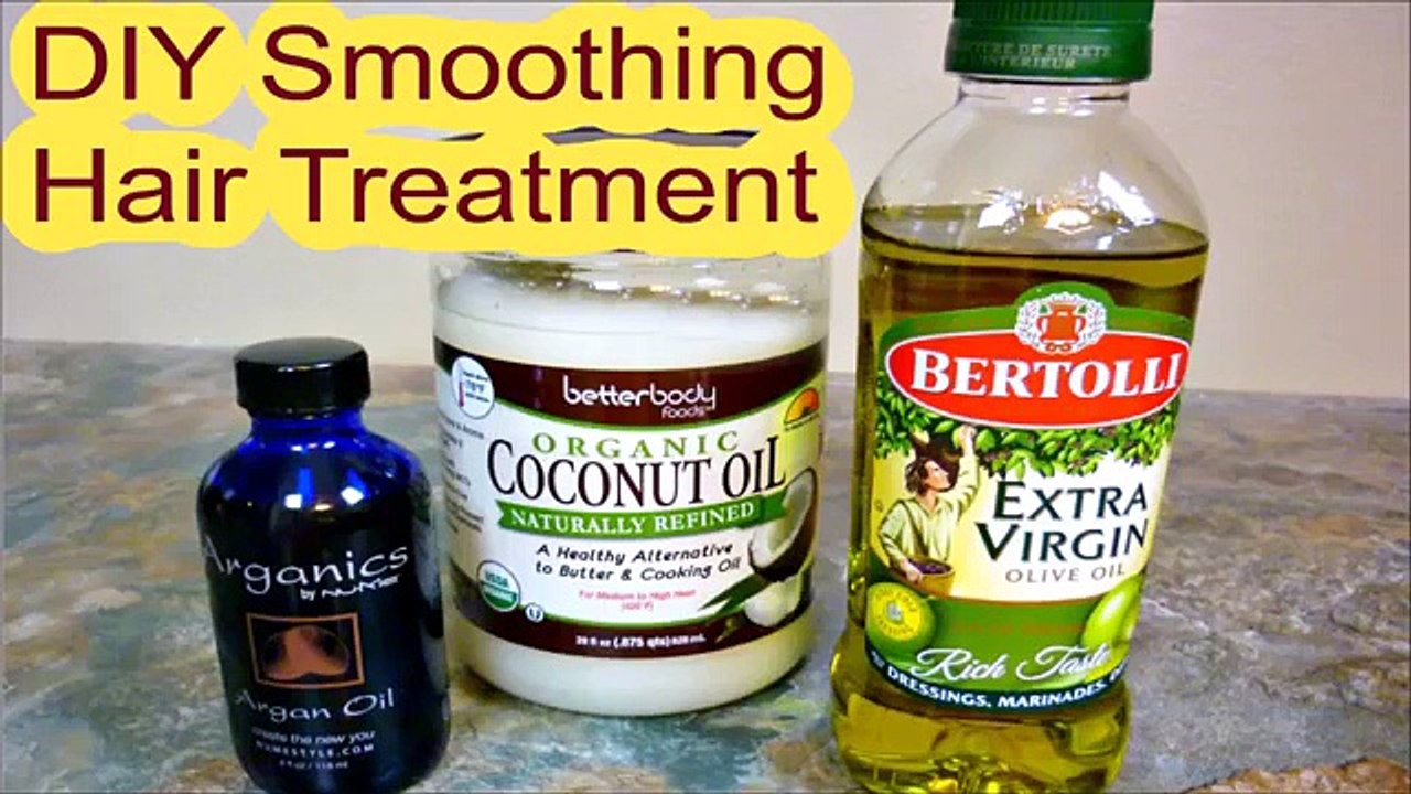 DIY Smoothing Hair Treatment, Coconut Oil Hair Mask Recipe At Home