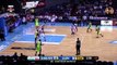 Pringle dribbles around the defense & finishes with d step back jumper
