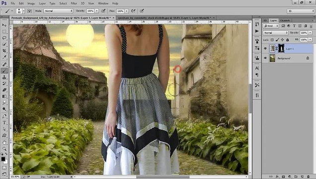 Photoshop Manipulation Tutorials Photo Effects _ Walking Girl_clip1