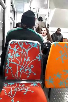 Crazy woman attacks a guy wearing a djellaba in paris