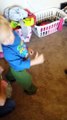 Baby Chasing Bubbles With His Sister, Funny and Silly Child is Having Serious Fun at Home That's Cheap!