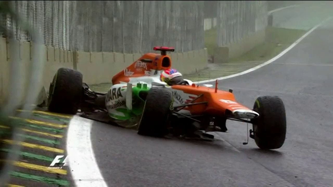Di Resta Crash in Brazil 2012