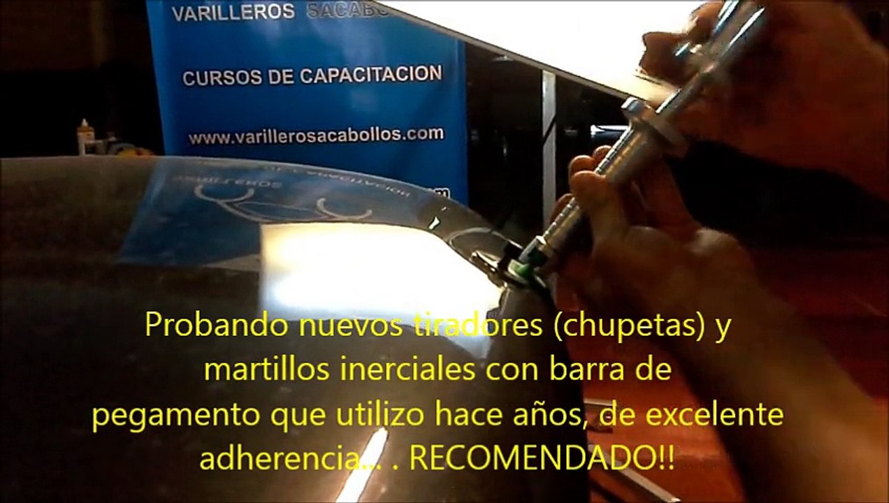Reparación abolladura tiradores, martillo inercial prueba de insumos por Varilleros Sacabollos