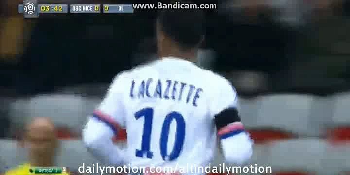 Alexandre Lacazette Perfect Chance - OGC Nice vs Lyon - Ligue 1 - 20.11.2015