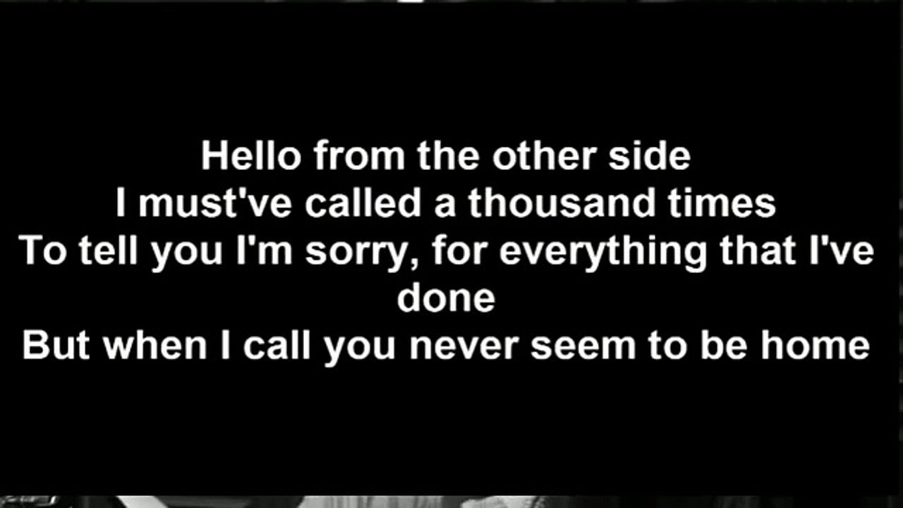 Adele Hello (With Lyrics Video/ Avec les paroles) Vidéo Dailymotion
