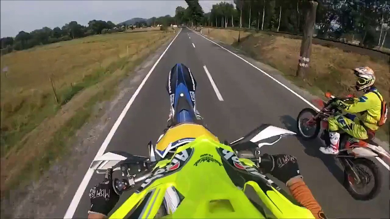 Motorcyclist Loses Control during Stunt