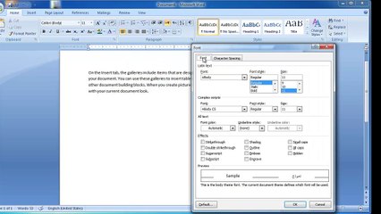 Part 11 - MS Word 2007 Tutorial In Urdu/Hindi - Home Tab (Fonts Group (2 of 3))