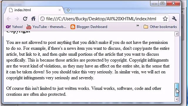 XHTML and CSS Tutorial - 7 - Creating a Link Within a Web Page