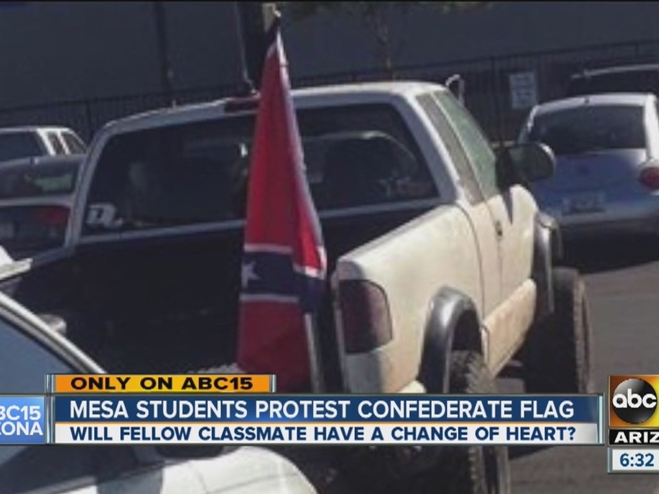 Mesa high school students protesting confederate flag