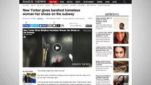 Woman Takes Off Her Shoes And Gives Them To Homeless Subway Rider