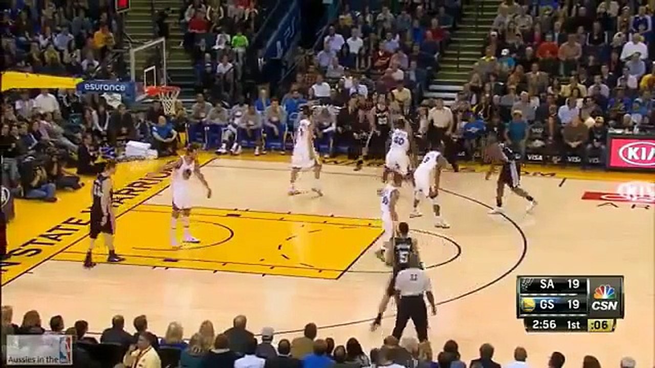 Andrew Bogut and Aron Baynes 11 11 2014 GSW Vs Spurs