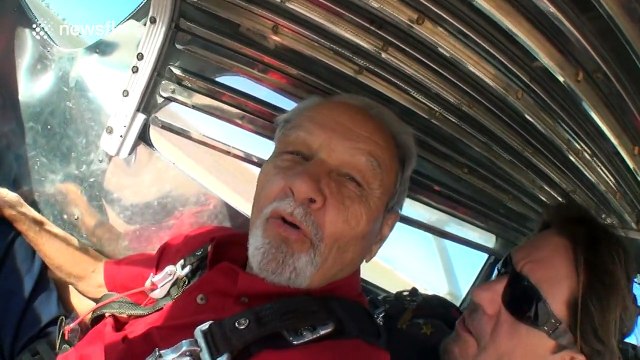 78-year-old man skydives for the first time with grandson