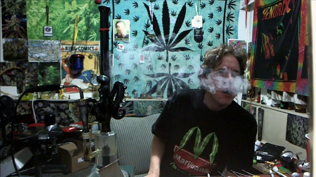 Marijuana Man does some mid night bong hits