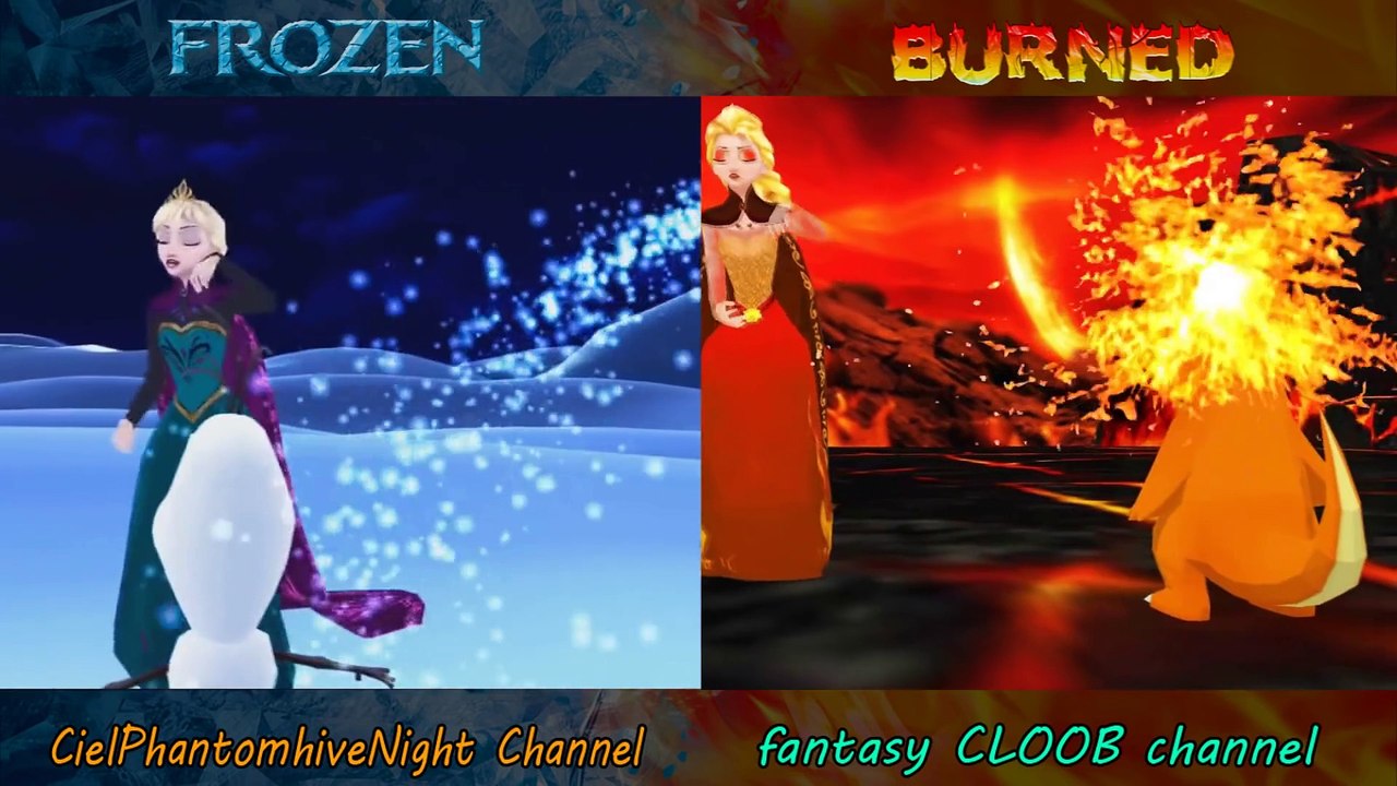 Frozen vs. Burned - LET IT GO - 2 Versions At Same Time