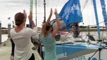 Arrivée Teamwork 40 (Bertrand DELESNE - Nils PALMIERI), 5ème de la Transat Jacques Vabre 2015 en Class40