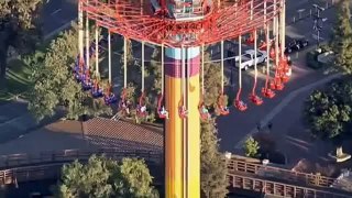 horror on theme park ride left dangling 300ft up