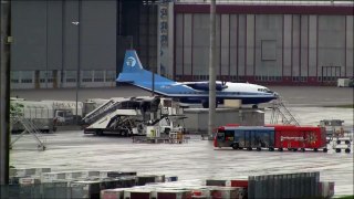 R.I.P. ( amazing sound ) Antonov 12 push back, taxiing and take off at ZRH