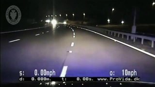 Police crash into car driving on wrong side motorway in England