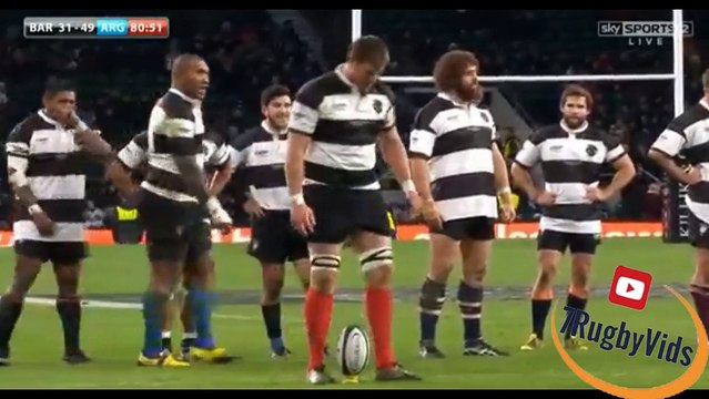 Bakkies Botha dancing the biggarena while kicking last transformation of BARBARIANS ARGENTINA
