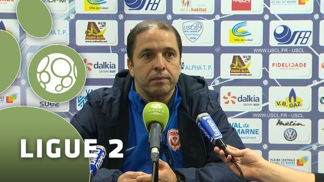Conférence de presse US Créteil-Lusitanos - AS Nancy Lorraine (0-3) : Thierry FROGER (USCL) - Pablo CORREA (ASNL) - 2015/2016