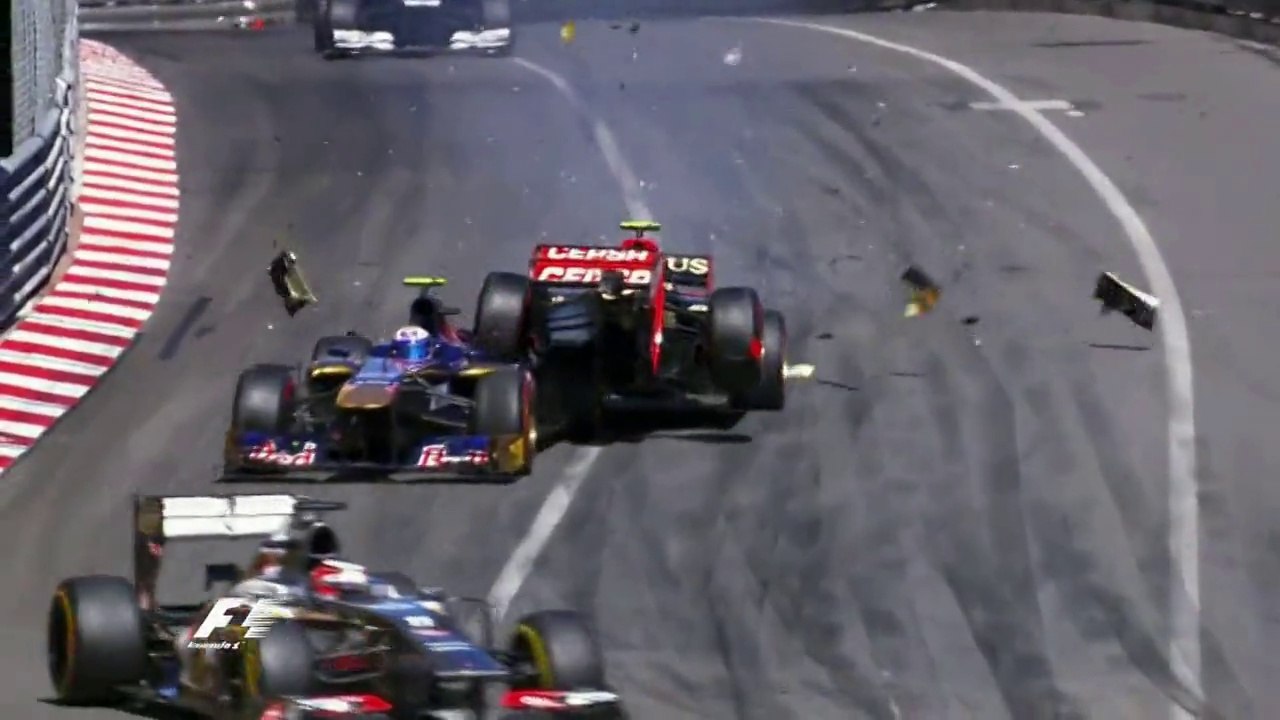 Grosjean Crashes in Monaco 2013