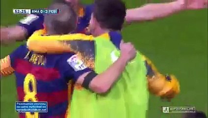 Real Madrid vs Barcelona 0-3 2015 - Iniesta Amazing Goal