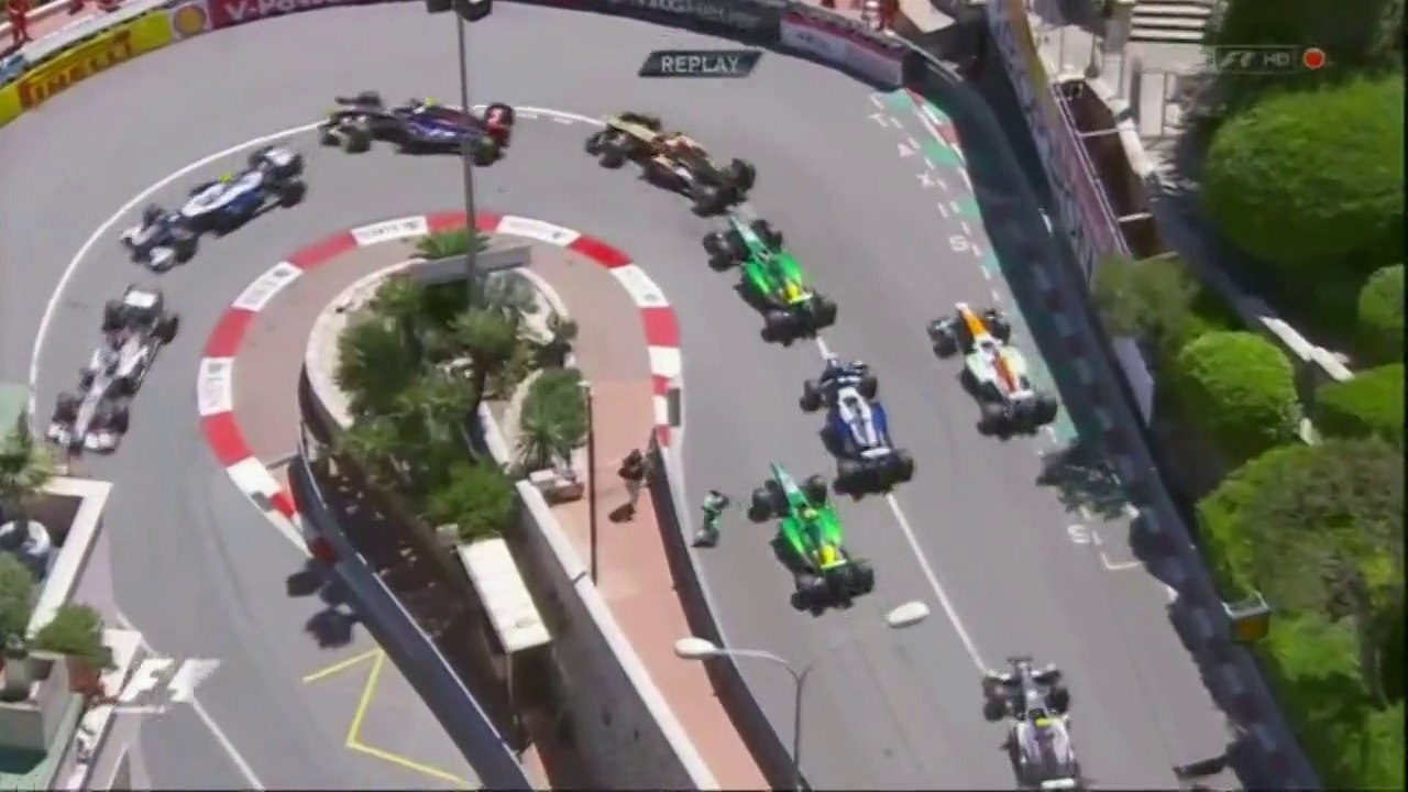 Van Der Garde and Maldonado Crash in Monaco 2013