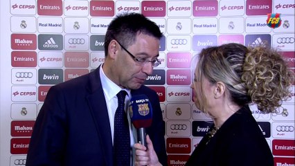 Josep Bartomeu: "Felicitats a tots els Barcelonistes"