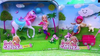 Barbie Puppy Mobile & New 2015 Chelsea Pony with Frozen Kids, Elsa & Princess Anna DisneyC