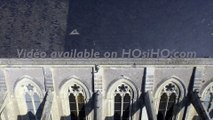 Eglise Saint Symphorien à Montjean sur Loire vue par drone en automne