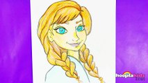 How to Draw Anna from Frozen by HooplaKidz Doodle - Drawing Tutorial