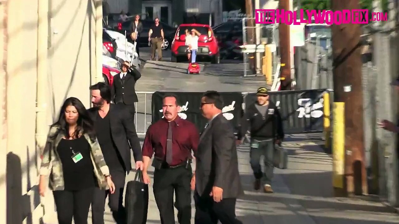 Keanu Reeves Arrives To Jimmy Kimmel Live! Studios 10.7.15 - TheHollywoodFix.com