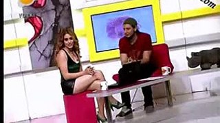Sexy Turkish TV Presenter Showing Her Legs