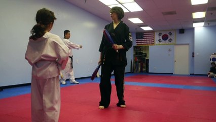 Abi's yellow belt testing Taekwondo - Nov 2015