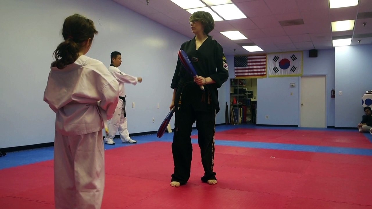 Abi's yellow belt testing Taekwondo - Nov 2015